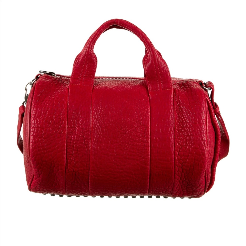 Rare Authentic Alexander Wang Rocco Leather Handbag in Red-PRICE FIRM
